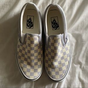 Vans checkered slip ons